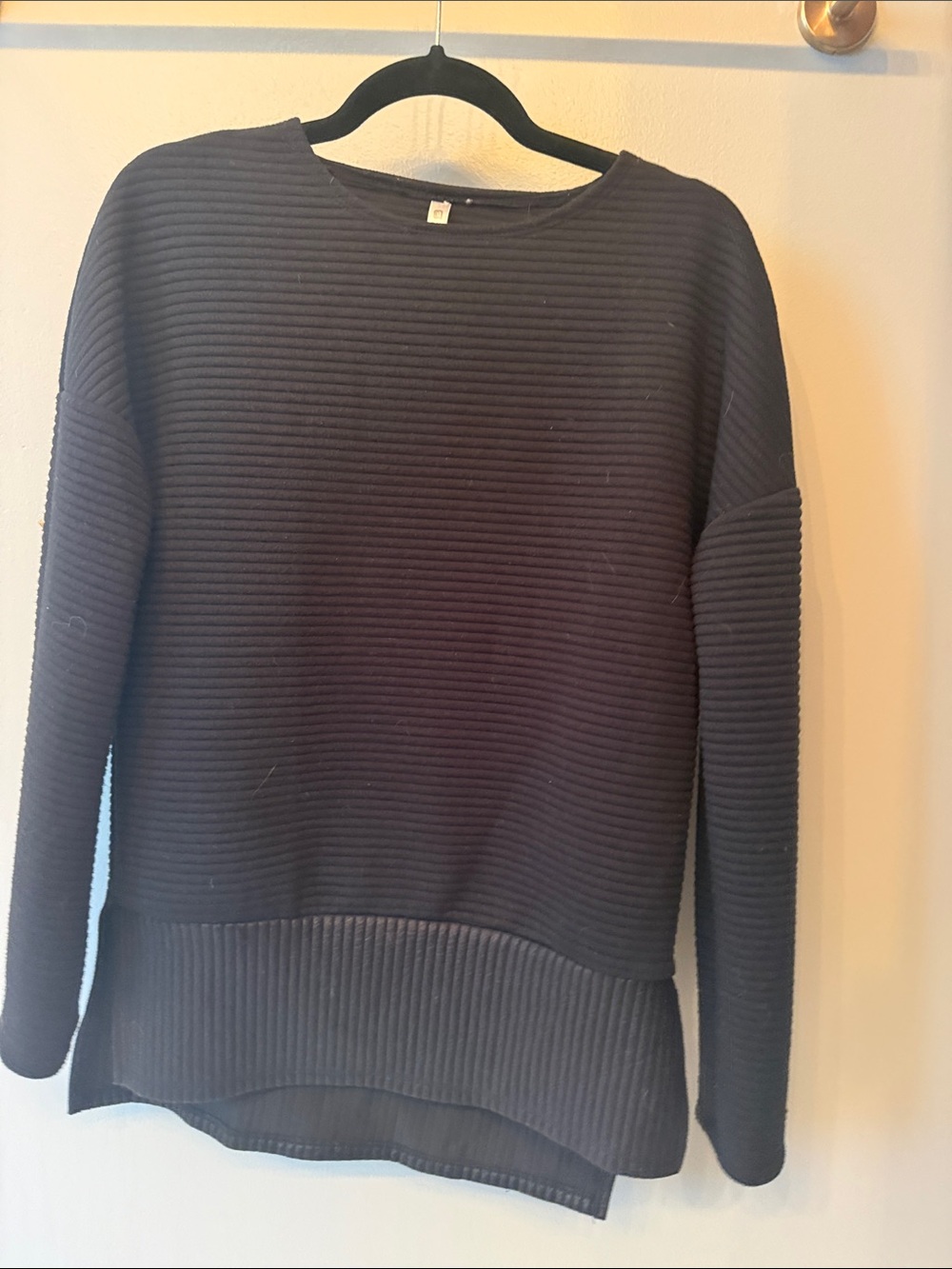 Classic Ribbed Crewneck Too - Black